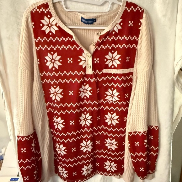 Blue Waters custom Festive Red and Cream shirt - Picture 1 of 3
